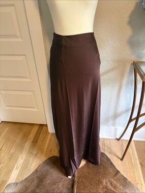High-Waist Chocolate Brown Maxi Skirt NWT SMALL